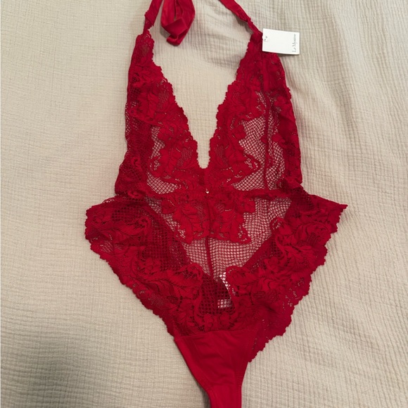 Le Mystere NWT Lace Halter Lingerie Bodysuit - Picture 2 of 7